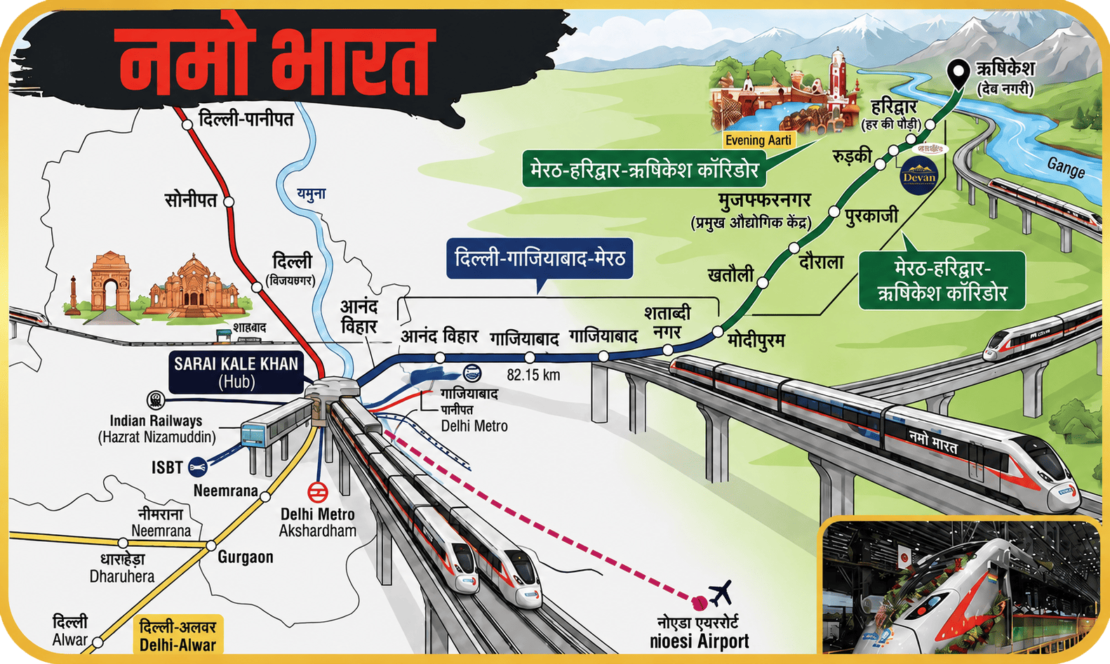 Namo Bharat corridor route map